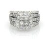 Thumbnail Image 1 of Previously Owned Princess-Cut Diamond Quad Halo Bridal Set 4 ct tw 14K White Gold Size 8.25