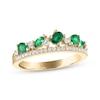 Thumbnail Image 1 of Previously Owned Emerald & Diamond Anniversary Band 1/6 ct tw Round-cut 10K Yellow Gold