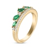 Thumbnail Image 2 of Previously Owned Emerald & Diamond Anniversary Band 1/6 ct tw Round-cut 10K Yellow Gold