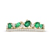Thumbnail Image 3 of Previously Owned Emerald & Diamond Anniversary Band 1/6 ct tw Round-cut 10K Yellow Gold