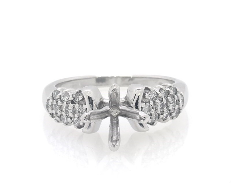 Main Image 1 of Previously Owned Diamond Engagement Ring Setting 3/8 ct tw 14K White Gold Size 7