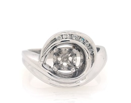 Previously Owned Diamond Swirl Engagement Ring Setting 1/8 ct tw 14K White Gold Size 7