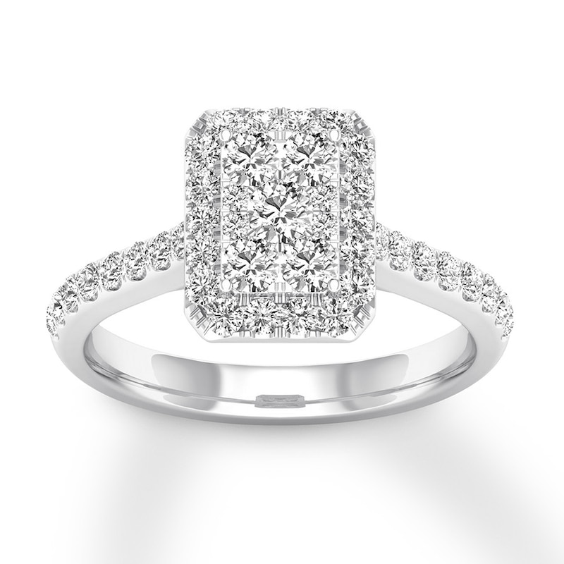 Main Image 1 of Previously Owned Diamond Engagement Ring 3/4 ct tw Round-cut 14K White Gold Size 7