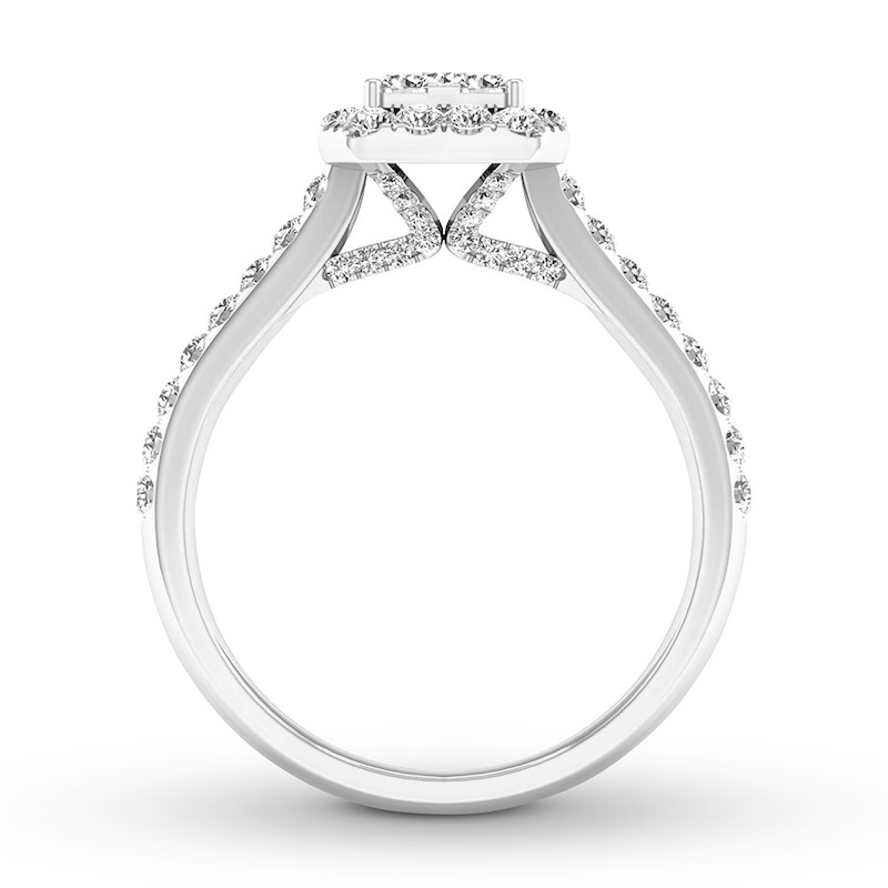 Main Image 2 of Previously Owned Diamond Engagement Ring 3/4 ct tw Round-cut 14K White Gold Size 7