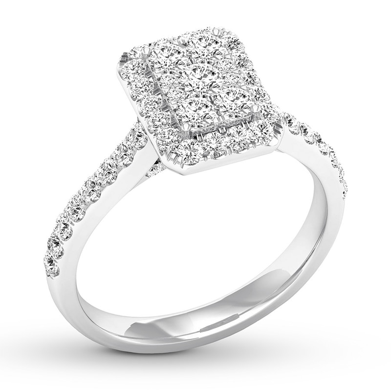 Main Image 4 of Previously Owned Diamond Engagement Ring 3/4 ct tw Round-cut 14K White Gold Size 7