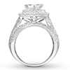 Thumbnail Image 1 of Previously Owned Diamond Engagement Ring 4 ct tw Princess/Round 14K White Gold