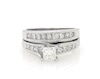 Thumbnail Image 1 of Previously Owned Princess-Cut Diamond Bridal Set 1-1/2 ct tw 14K White Gold Size 7