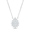 Thumbnail Image 1 of Previously Owned Diamond Teardrop Necklace 1/2 ct tw Round-cut 14K White Gold 18&quot;