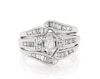 Thumbnail Image 1 of Previously Owned Marquise-Cut Diamond Bridal Set 1-1/4 ct tw 14K White Gold Size 9