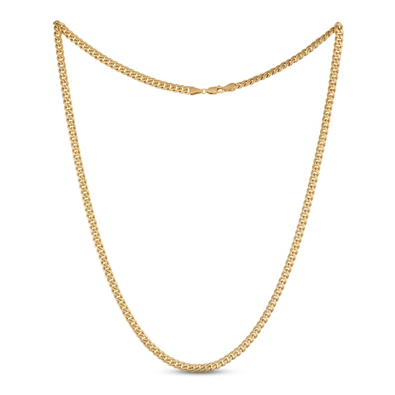 Previously Owned Solid Cuban Chain Necklace 14K Yellow Gold 18"