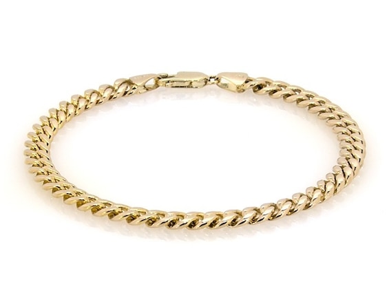 Previously Owned Semi-Solid Curb Chain Bracelet 14K Yellow Gold 7.5"