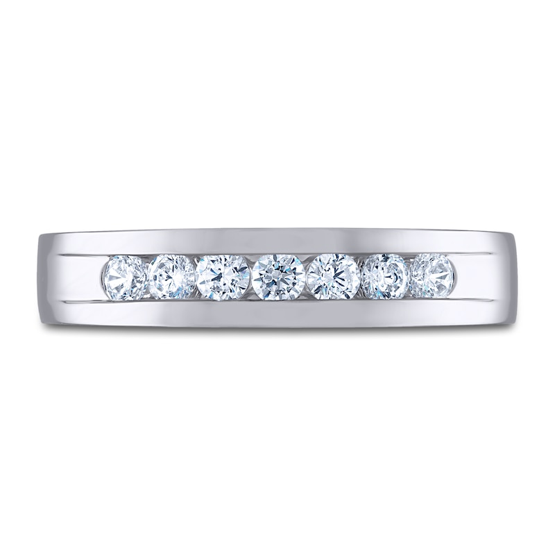 Main Image 3 of Previously Owned Men's THE LEO Ideal Cut Diamond Wedding Band 1/2 ct tw 14K White Gold