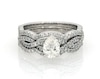 Thumbnail Image 1 of Previously Owned Neil Lane Pear-Shaped Diamond Bridal Set 1-1/4 ct tw 14K White Gold Size 6.5