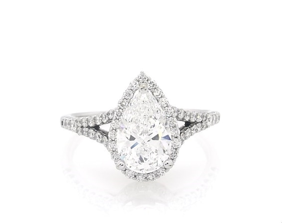 Previously Owned Lab-Created Diamonds by KAY Pear Shaped Engagement Ring 2-1/2 ct tw 14K White Gold