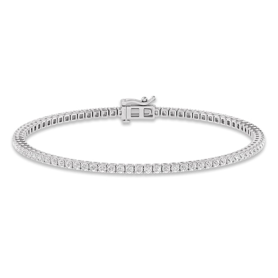 Previously Owned Lab-Created Diamonds by KAY Line Bracelet 2-1/2 ct tw 14K White Gold 7.25"
