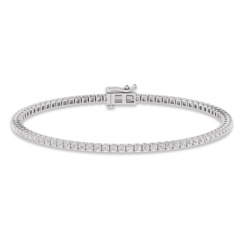 Main Image 1 of Previously Owned Lab-Grown Diamonds by KAY Line Bracelet 2-1/2 ct tw 14K White Gold 7.25&quot;