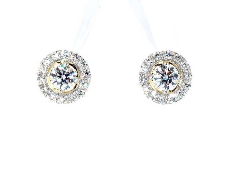 Main Image 1 of Previously Owned Lab-Grown Diamonds by KAY Stud Earrings 1-1/2 ct tw 14K Yellow Gold