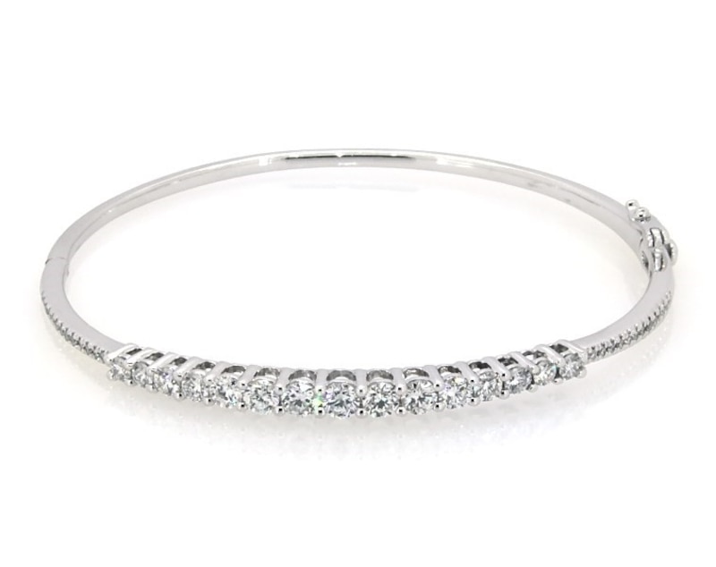 Previously Owned Lab-Grown Diamonds by KAY Bangle Bracelet 2 ct tw 14K White Gold