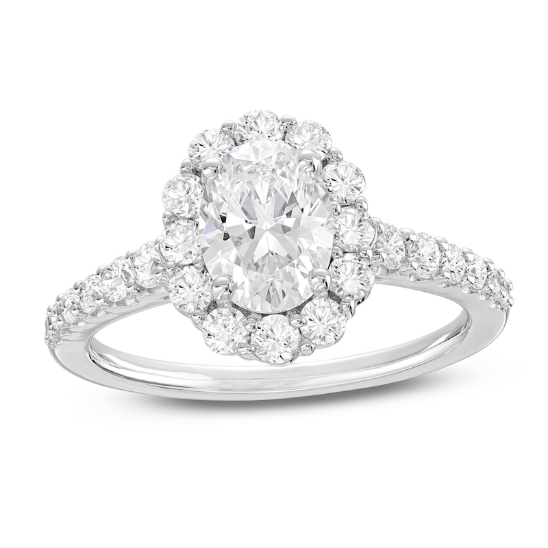 Previously Owned Lab-Created Diamonds by KAY Oval-Cut Engagement Ring 1-3/4 ct tw 14K White Gold