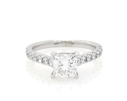 Previously Owned THE LEO Legacy Lab-Created Diamond Princess-Cut Engagement Ring 1-7/8 ct tw 14K White Gold