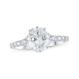 Previously Owned Lab-Grown Diamonds Diamond Oval-Cut Engagement Ring 2 ct tw 14K White Gold