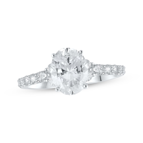 Previously Owned Lab-Created Diamonds by KAY Diamond Oval-Cut Engagement Ring 2 ct tw 14K White Gold