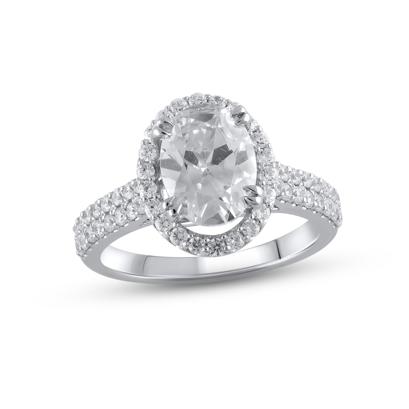 Main Image 1 of Previously Owned Lab-Grown Diamonds by KAY Oval-Cut Engagement Ring 2-1/2 ct tw 14K White Gold