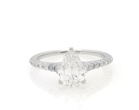Previously Owned Lab-Created Diamonds by KAY Pear-Shaped Engagement Ring 1-1/5 ct tw 14K White Gold