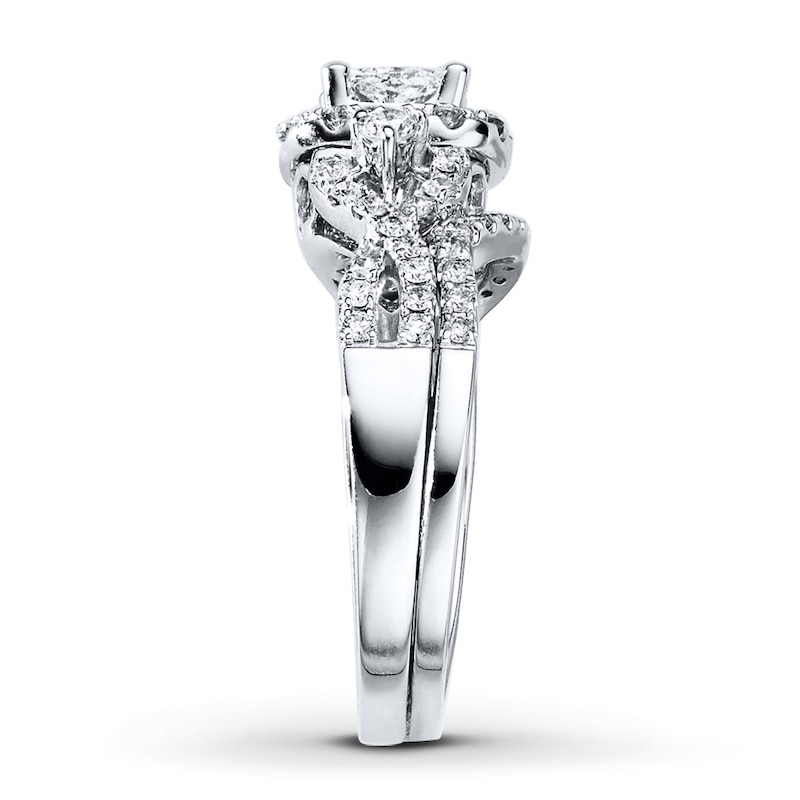 Main Image 3 of Previously Owned Multi-Diamond Bridal Set 1-1/4 ct tw 14K White Gold Size 5.5