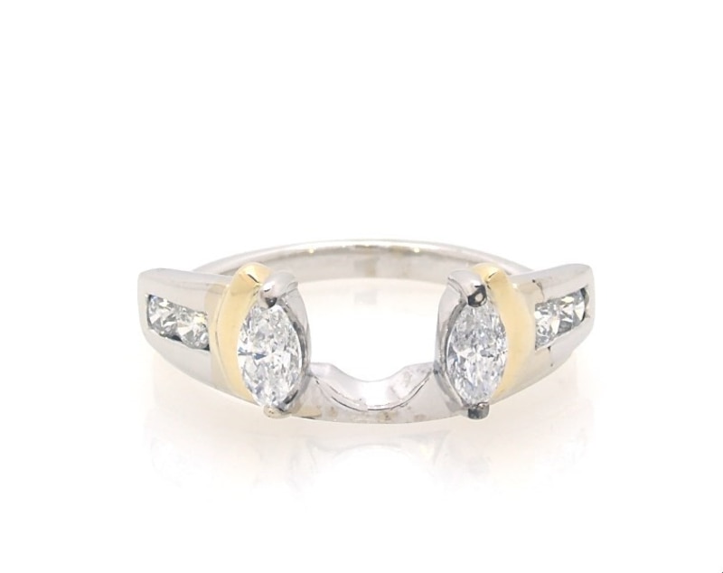Previously Owned Marquise-Cut Diamond Enhancer Ring 1/2 ct tw 14K Two-Tone Gold Size 7