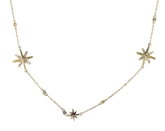 Previously Owned Diamond Star Necklace 1 ct tw Round-cut 14K Yellow Gold 36"