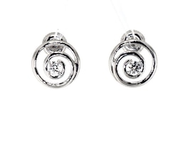 Previously Owned Diamond Swirl Earrings 1/4 ct tw 14K White Gold