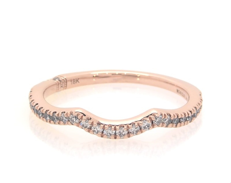 Main Image 1 of Previously Owned Monique Lhuillier Bliss Diamond Wedding Band 1/5 ct tw Round-cut 18K Rose Gold