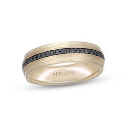 Previously Owned Neil Lane Men's Black Diamond Wedding Band 1/4 ct 14K Yellow Gold