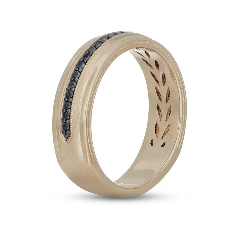 Main Image 2 of Previously Owned Neil Lane Men's Black Diamond Wedding Band 1/4 ct 14K Yellow Gold