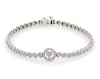 Thumbnail Image 1 of Previously Owned Round-Cut Diamond Heart Link Bracelet 1/2 ct tw Sterling Silver 7.25”