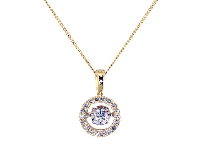 Main Image 1 of Previously Owned Unstoppable Love Round-Cut Diamond Necklace 1/3 ct tw 10K Yellow Gold 19&quot;