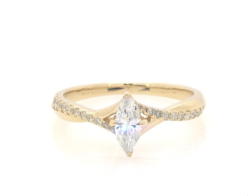 Previously Owned Marquise-Cut Diamond Twist Engagement Ring 1/2 ct tw 14K Yellow Gold