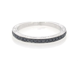 Previously Owned Neil Lane Black Diamond Anniversary Ring 1/3 ct tw Round-cut 14K White Gold