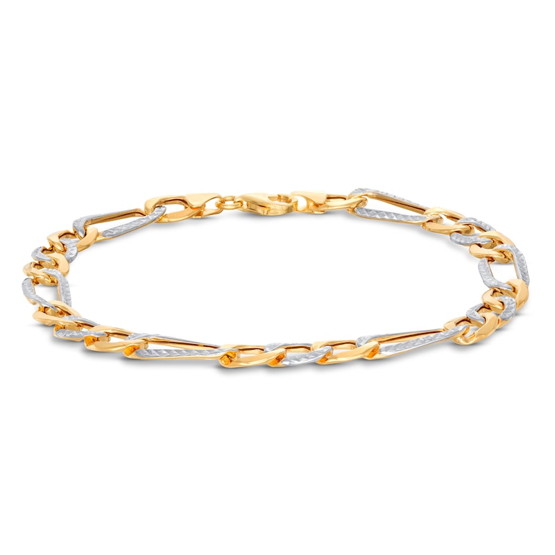 Previously Owned Semi-Solid Figaro Chain Bracelet 10K Yellow Gold 8.5"