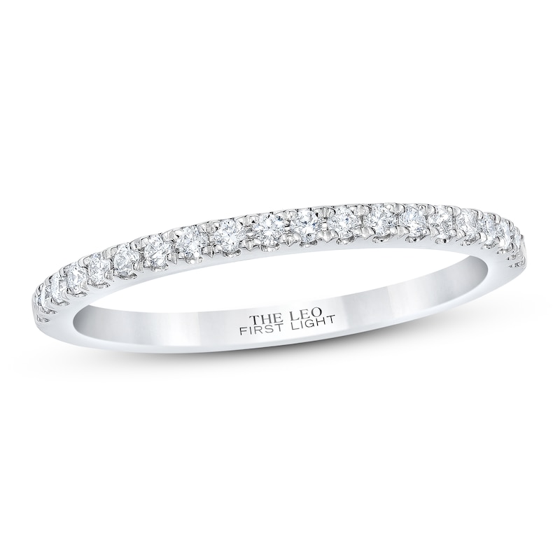 Main Image 1 of Previously Owned THE LEO First Light Diamond Wedding Band 1/5 ct tw 14K White Gold