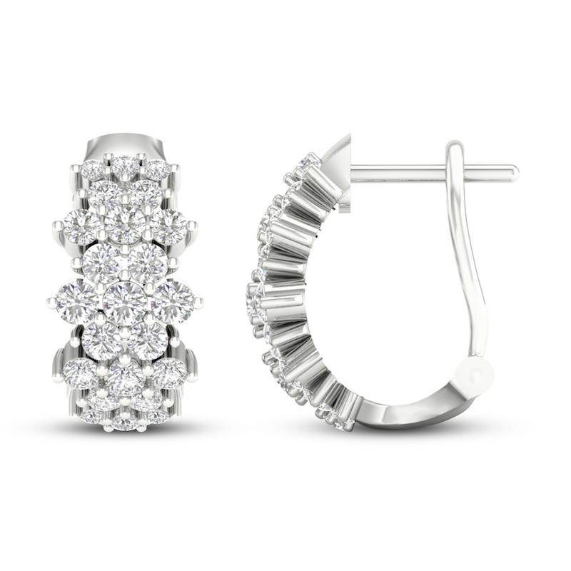 Main Image 2 of Previously Owned Lab-Created Diamonds by KAY Hoop Earrings 2 ct tw 14K White Gold