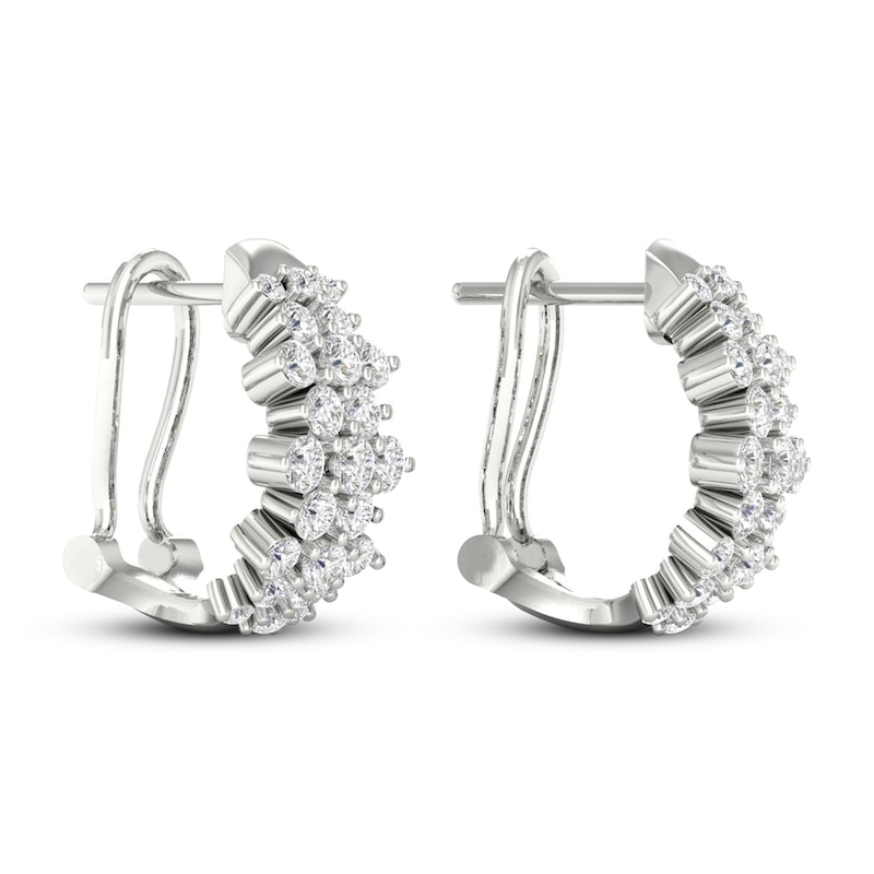 Main Image 3 of Previously Owned Lab-Created Diamonds by KAY Hoop Earrings 2 ct tw 14K White Gold