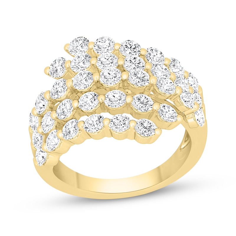 Main Image 1 of Previously Owned  Lab-Grown Diamonds by KAY Multi-Row Bypass Ring 2-1/2 ct tw 14K Yellow Gold