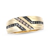 Thumbnail Image 1 of Previously Owned Men’s Black & Brown Diamond Wedding Band 1/3 ct tw 10K Yellow Gold