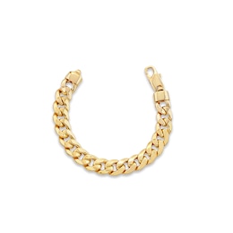 Previously Owned Semi-Solid Cuban Chain Bracelet 10K Yellow Gold 8.5&quot;