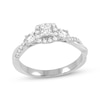 Thumbnail Image 1 of Previously Owned Three-Stone Princess & Round-Cut Diamond Engagement Ring 1/2 ct tw 14K White Gold