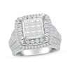 Thumbnail Image 1 of Previously Owned Princess-Cut Multi-Diamond Center Engagement Ring 3 ct tw 10K White Gold