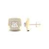 Thumbnail Image 2 of Previously Owned Men's Lab-Grown Diamonds by KAY Cushion Frame Stud Earrings 1 ct tw 14K Yellow Gold