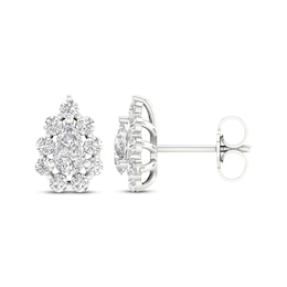 Previously Owned  Lab-Grown Diamonds by KAY Pear-Shaped Stud Earrings 1 ct tw 14K White Gold